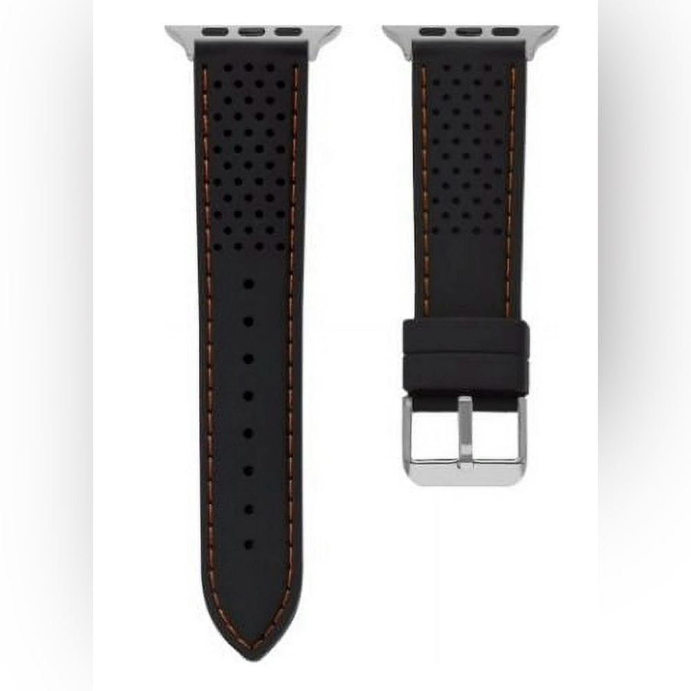 American Exchange Men's Watch Strap, Silver/black 42-44mm